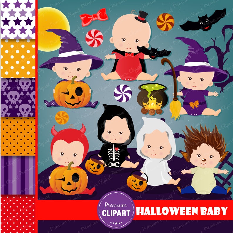 Halloween baby clipart Halloween clipart Halloween babies | Etsy