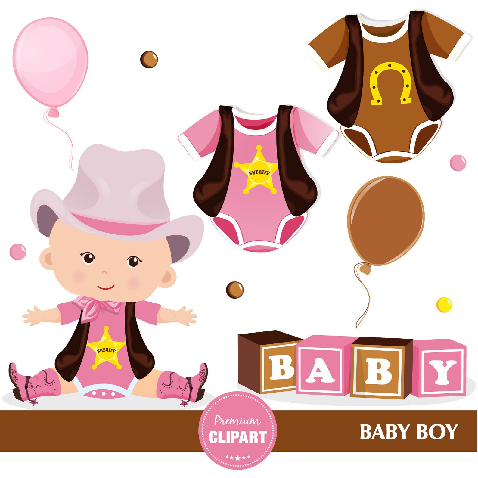 Cowgirl baby shower clipart Cowgirl baby shower clipart Wild | Etsy