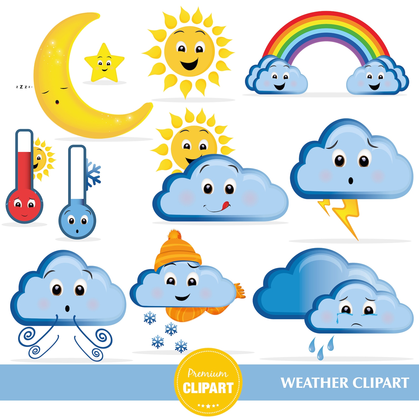 Weather clipart weather icons rainbow clipart weather image 0.