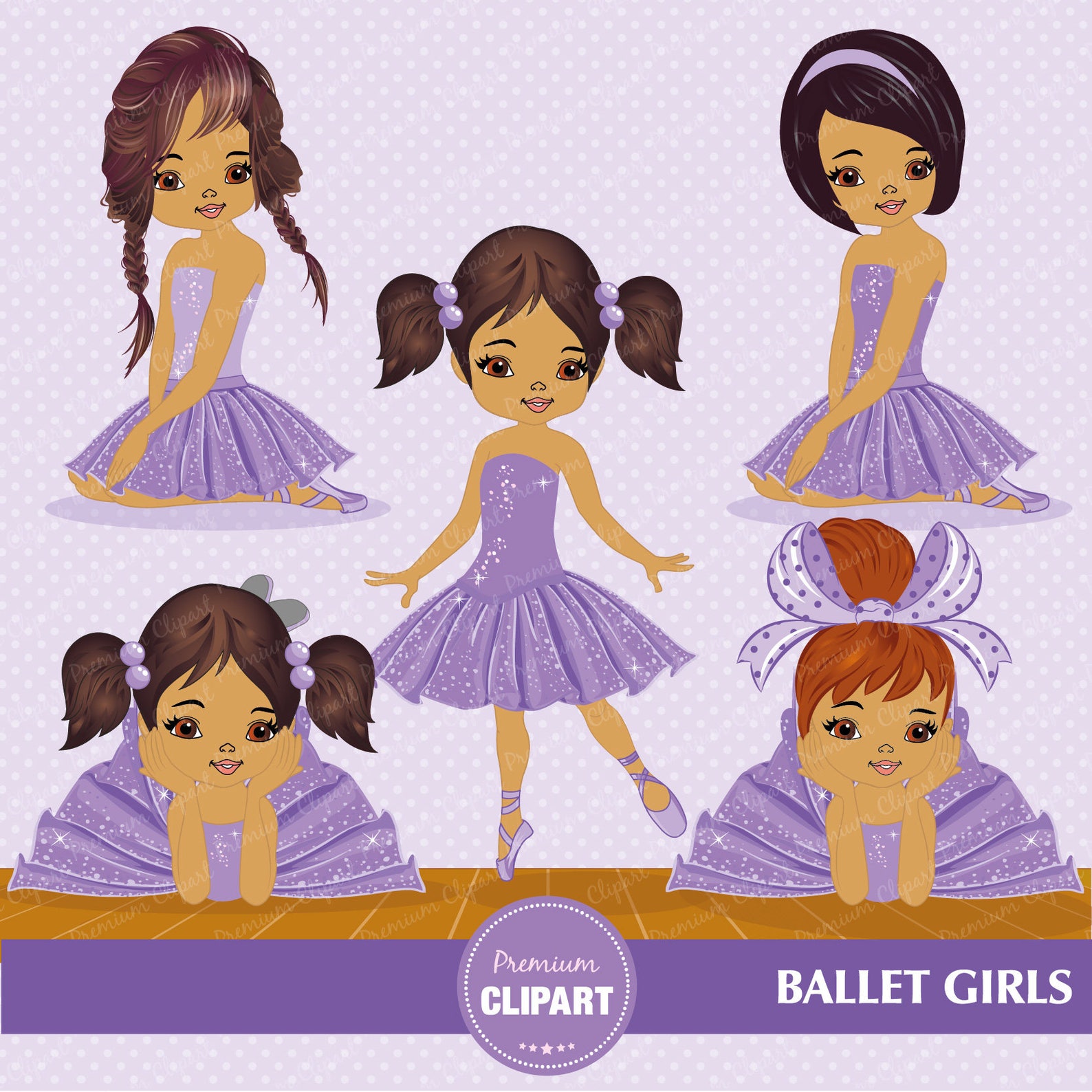 ballerina clipart, ballerina clip art, african american ballerina, ballet clipart, ballerina invitation, commercial use - ca317