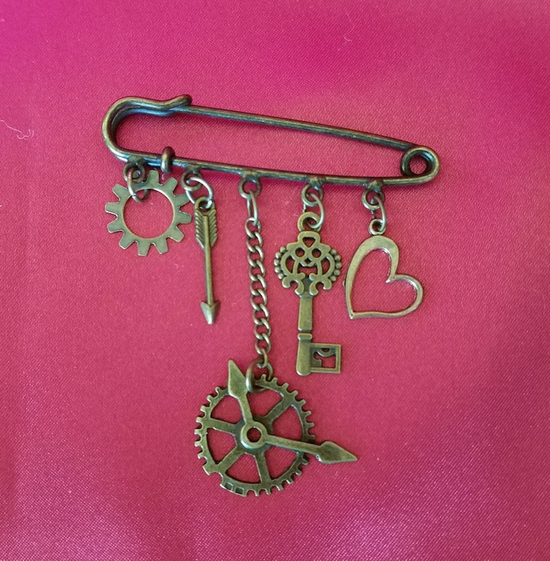 Antique Gold Charm Brooch