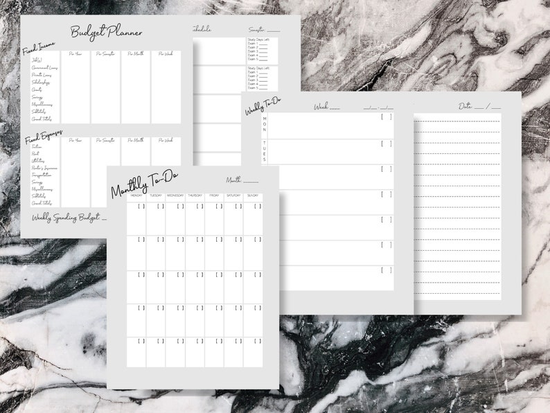 Law Student Planner Package Monthly Planner Weekly Planner Etsy