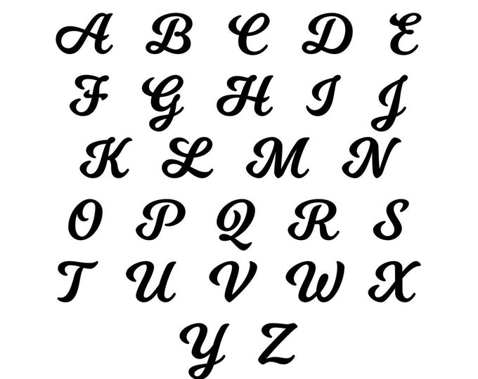 Cursive Letter Vinyl Decal. Custom Letter Numbers Symbols | Etsy