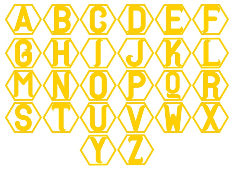 Honeycomb monogram letter vinyl decal honeycomb single letter  etsy Honeycomb monogram letter vinyl decal honeycomb single letter  etsy