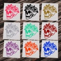 Skull Vinyl Decal Rose Flowers and Leaves Sugar Skull Decal Vinyl Candy Skull Decal Tumbler Decal Laptop Decal Window Decal