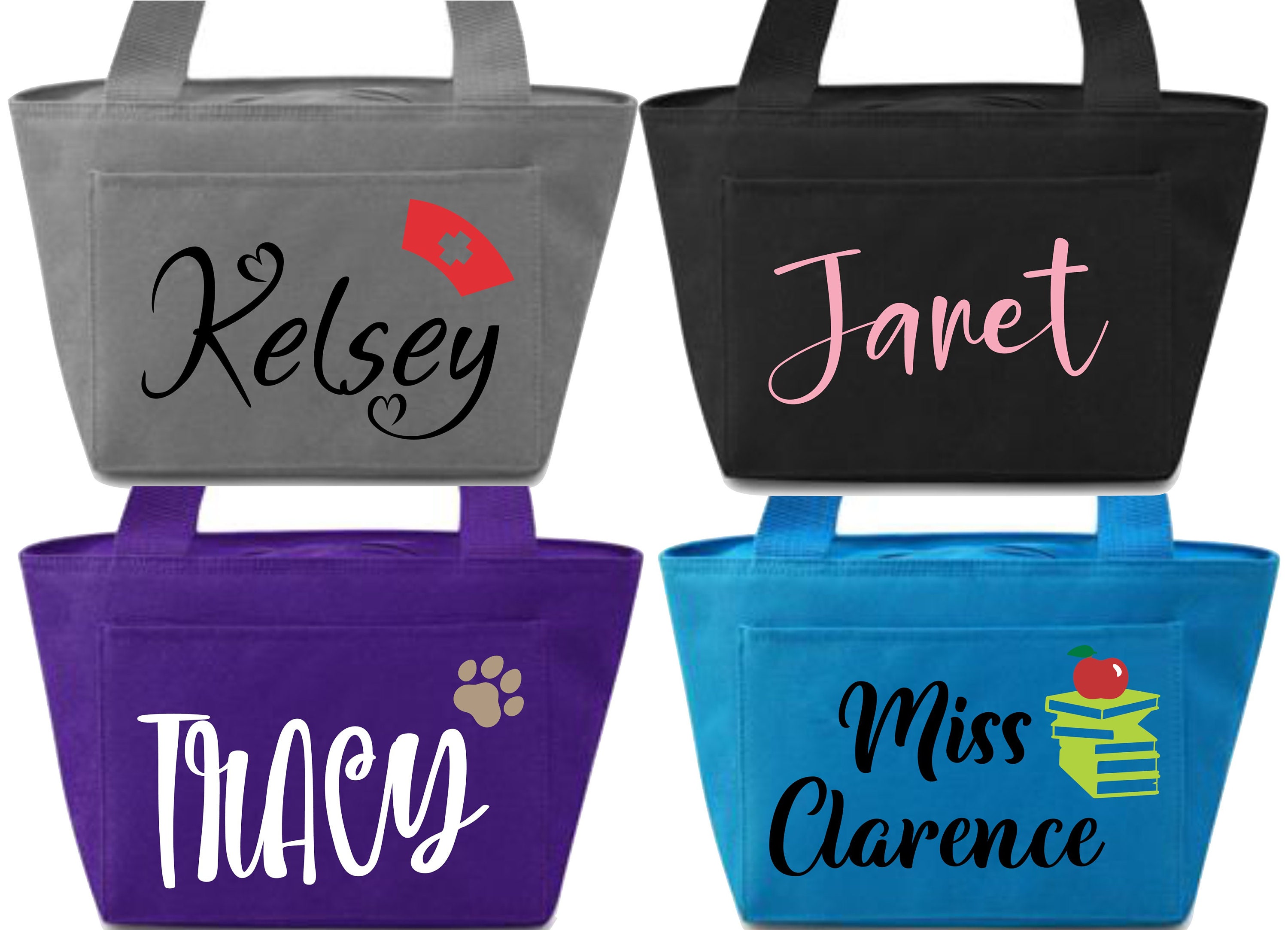  Custom Nurse Lunch Bag, Personalized Nurse Lunch Bags for Work,  Customized Lunch Box with Name Text Tote Bag Handbag for Women: Home &  Kitchen