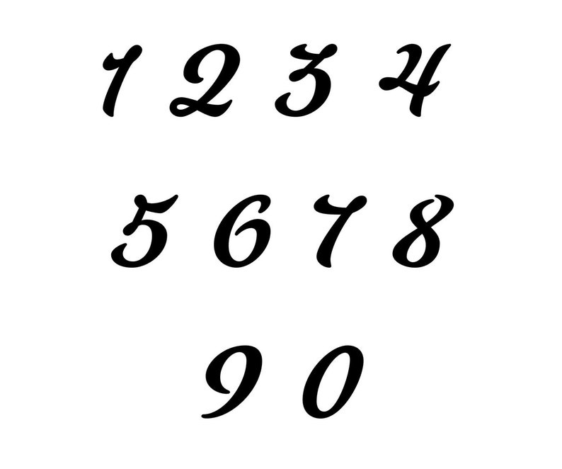 free fancy cursive numbers font generator