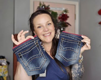 Geüpcycled denim zakpolsbandje | Bandana-interieur