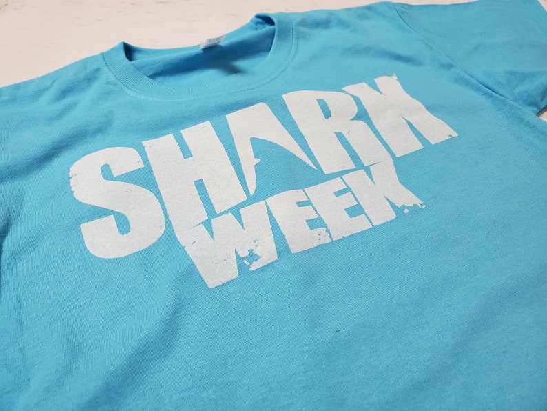 wildlife Summer ocean animals knowledge Youth Unisex Shark Week shark awareness child Aquatic Blue Graphic Tee Shirt surf beaches