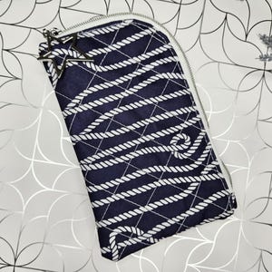 Estuche náutico azul y blanco para gafas de sol, lona impermeable, pequeño estuche, para navegación, acolchado, verano, divertido, unisex, funda para teléfono, playa