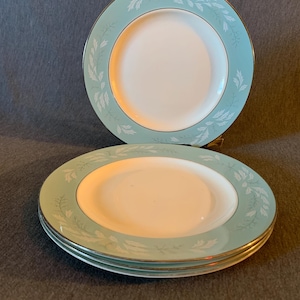 4 Vintage Homer Laughlin Cavalier Eggshell "Romance" 10 1/2" Dinner Plates!