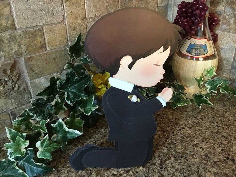 Communion Boy Kneeling Centerpiece First Communion Party Etsy