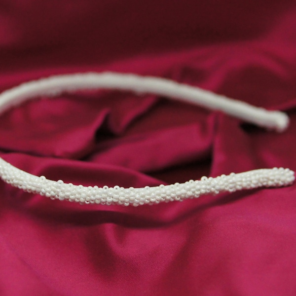 Bandeau de mariée, bandeau élégant, bandeau de mariage, bandeau de perles blanches, diadème de mariage étroit, cadeau de fête des mères