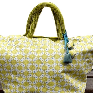 SOLDES -20% Weekend Bag, hand-worn. EDITORS' FABRICS. Nobilis, Romo. Unique, Reversible Piece