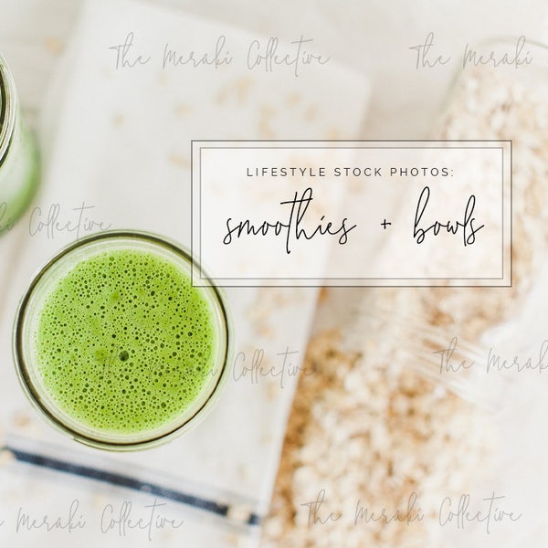 Stock Photography Bundle: Smoothies & Bowls/ Photos for health, wellness and fitness Bloggers, Coaches and Entrepreneurs.