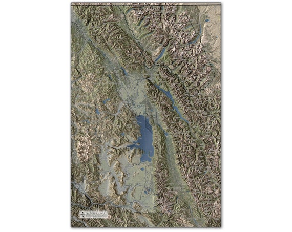 Flathead Valley Canvas Map