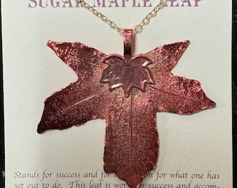 Real leaf necklace Copper dipped leaf necklace Real leaf Jewelry Iridescent leaves Leaves From Mother Nature Natures Leaves Sugar Maple Leaf