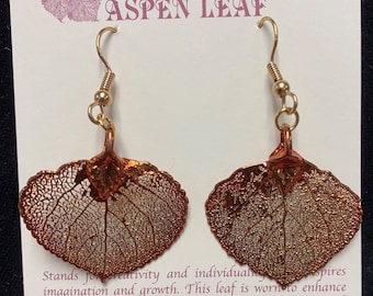 Real Leaf Earrings French Hook Earrings Real leaf Jewelry Iridescent Aspen leaves Leaves From Mother Nature Natures Leaves Colorado Aspens