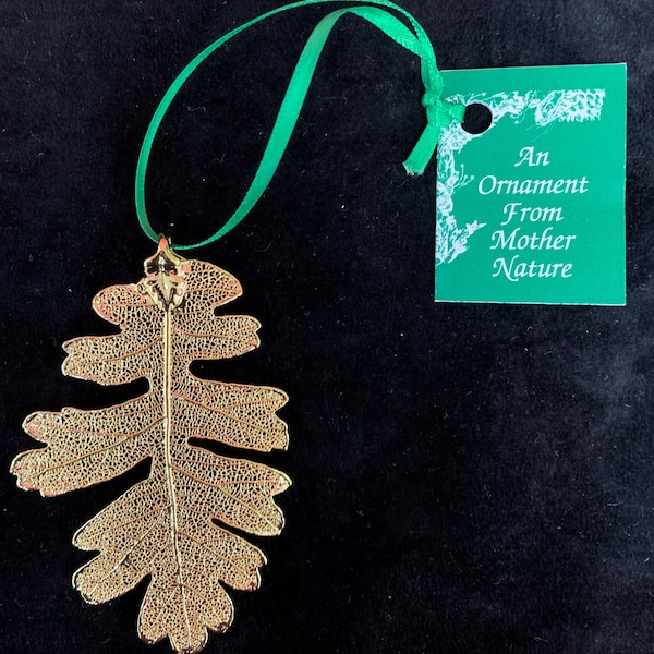 Real Lacy Oak Leaf Ornament Dipped In 24k Gold Christmas Ornament Real Leaf Ornament Gold Leaf Ornament Ornaments from Nature Lacy Oak Leaf