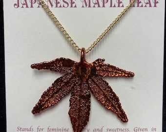 Real leaf Jewelry Copper dipped leaf necklace Real leaf Jewelry Iridescent leaves Leaves From Mother Nature Natures Leaves Japanese Maple