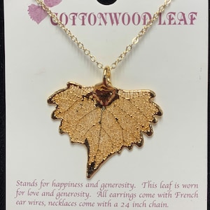 Real leaf necklace ,Gold Dipped Leaf Necklace, Gold Leaf Jewelry, Gold Leaves, Leaves From Mother Nature, Natures Leaves, Cottonwood  Leaf