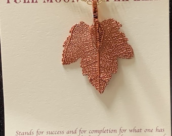 Real leaf necklace ,Copper dipped leaf necklace Real leaf Jewelry Iridescent leaves Leaves From Mother Nature Natures Leaves Full Moon Maple