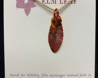 Real leaf necklace Copper dipped leaf necklace Real leaf Jewelry Iridescent leaves Leaves From Mother Nature Natures Leaves elm leaf