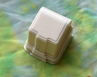 ANTIQUE RING BOX | Art Déco Ring Box | Blue Fabric Interior | Early Plastic | Clean Lines