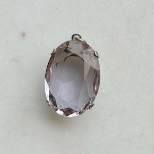 PRIS / Auténtico colgante Art Déco de cristal amatista y plata / Década de 1920 / Plata esterlina / Cristal amatista Rose de France / Hermoso