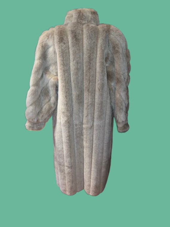 ジャケット・アウター vintage fake fur long coat Faux Fur Coat by Malden - Size 14/16 - Vintage Mod Dark