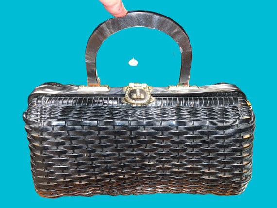 Vintage Wicker Purse - image 2