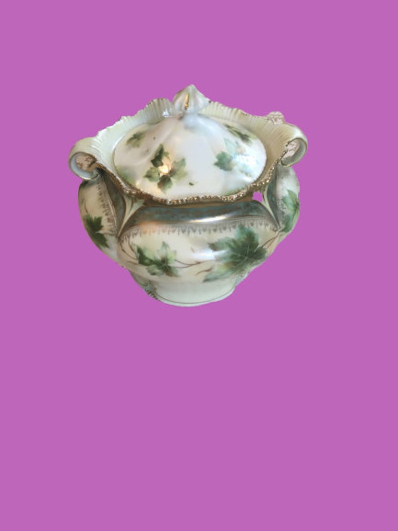 AntiqueVintage RS Prussia porcelain sugar bowl with lid
