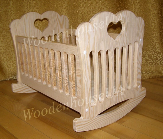 wooden doll bed