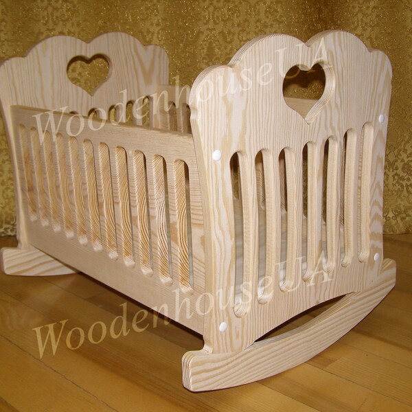 Wooden Doll Bed Etsy