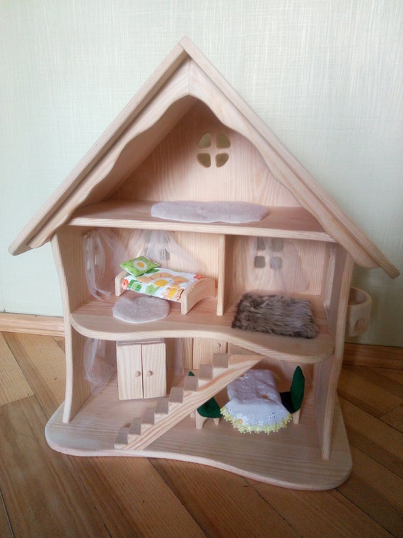 Handcrafted Natural Wooden Toy Dollhouse-waldorf 