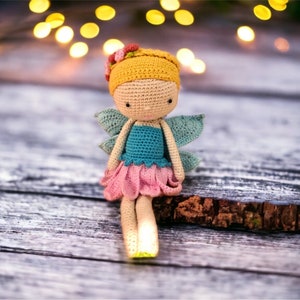 Fairy doll stuffed plush toy, customizable crochet amigurumi, made to order