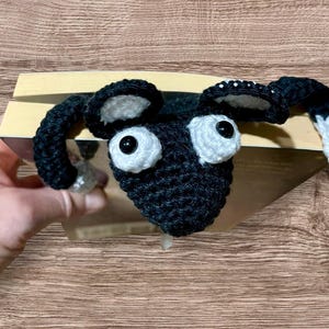 Crochet bookmark black cat handmade amigurumi