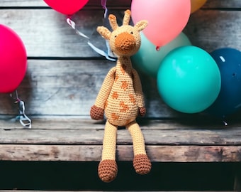 Handmade Crochet Giraffe Plush: Baby Nursery Stuffed Animal Gift