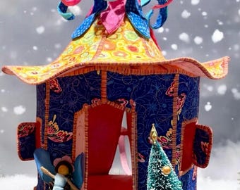 Fairy doll house with fairy and tree, glow black light pretend play, travel toy