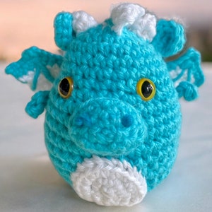 Glow in the dark mini dragon plush squishy, made to order, your choice of color