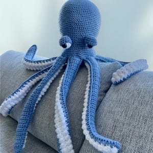 Life like octopus large stuffed animal, plushie life sized crochet Amigurumi toy made to order