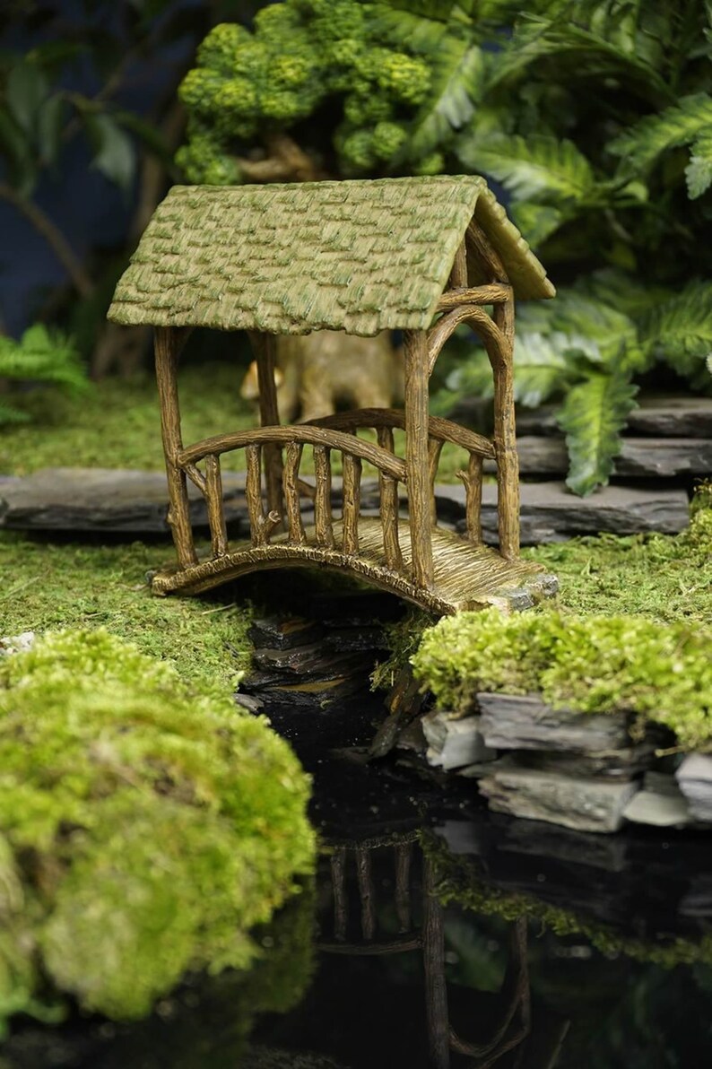 Old Wooden Covered Bridge Miniature Fairy Garden Supply | Etsy