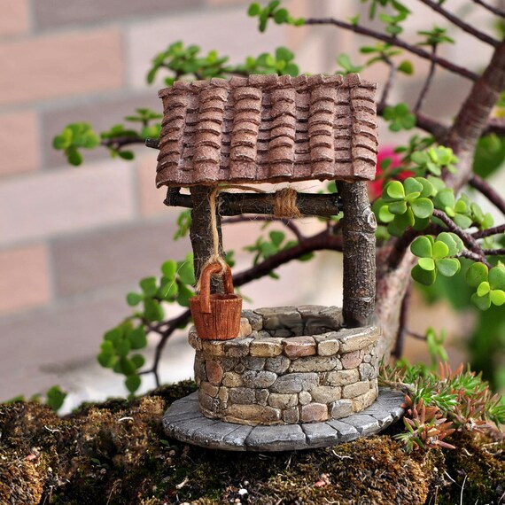 Miniature Dollhouse FAIRY GARDEN Furniture ~ Woodland Wishing Well