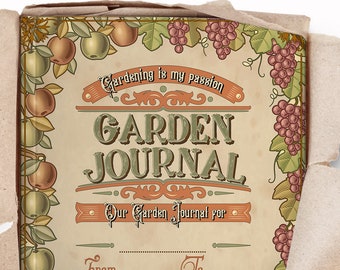 Vintage Garden Journal - GARDEN Planner Set - Kit  - Printables - Worksheets - Organizer - Vegetable Garden - Herb Garden - Garden  Kit DIY