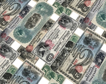 Hoja de collage de billetes antiguos de EE. UU. (Descarga digital)