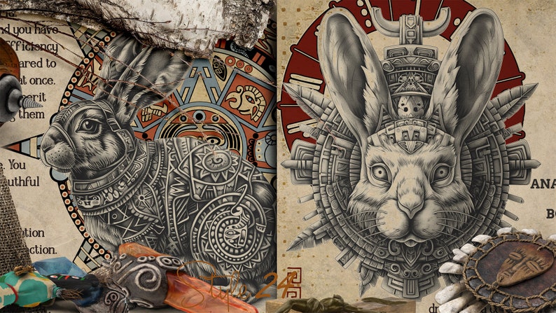 Maya Daily Rabbit Mayan Astrology Rabbit Sign: Book of Shadows Printable Pages (digital ...