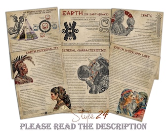 Mayan Astrology Earth Sign: Book of Shadows Printable Pages (Digital BOS)