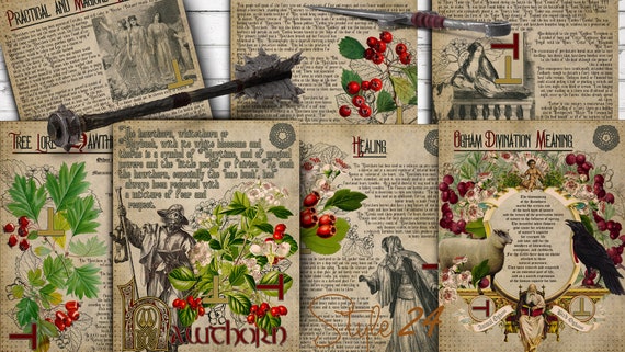 Hawthorn Druid Calendar Printable, Celtic Ogham, Book of Shadows (DIY)