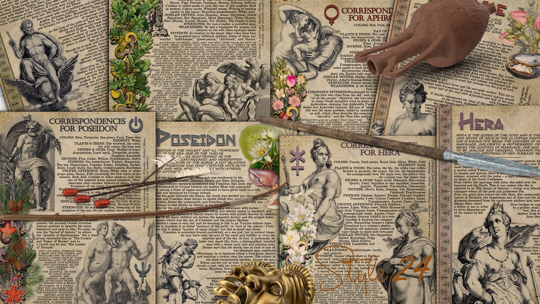 Greek Gods & Goddesses Printable BOS Pages #1, Mythology ...