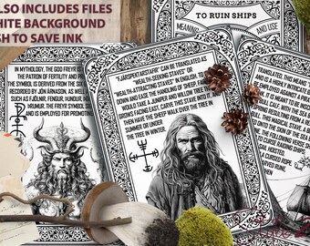 Icelandic Magical Staves Cards: Galdrastafir Witchcraft Symbols